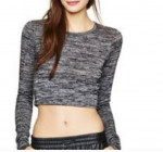 Aritizia Wilfred Free Long Sleeved Grey Georgia T-shirt Crop Top-Small