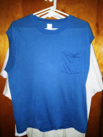 Vintage 80's Plain Blue Tank Top With Pocket XL T Shirt