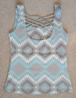 Synergy Organic Cotton Ikat Criss Cross Tank Top Women's Size Small