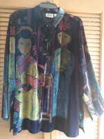 Woman's Top, Crushed Velvet, button down