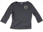 Ladies Black Top with a Buckle at the Neckline