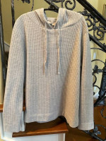 * LOFT Hooded thermal waffle knit top * Size Large
