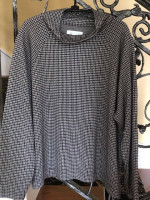 * LOFT Lou & Grey houndstooth mock neck knit top *