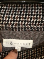 * LOFT Lou & Grey houndstooth mock neck knit top *
