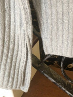* LOFT Lou & Grey light gray ribbed cowl-neck Tunic Top/Sweater *