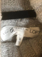 * LOFT Lou & Grey light gray ribbed cowl-neck Tunic Top/Sweater *