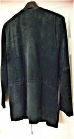 BLACK TOP, JACKET, BLAZER, COAT 100 % LEATHER ( SUEDE ) - AS NEW