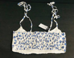 NEW Rue 21 Women's Blue and White Floral Crop Top with Adjustable Stra