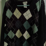 White stag Ladies Extra Large top Argyle design