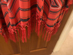 New Women’s L/XL Sheer Coral Print Kimono Top with Fringe