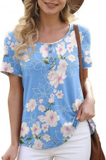 Feiersi Women's Summer Floral Tunic Top - NEW - Medium