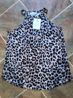 Women’s halter leopard tank top