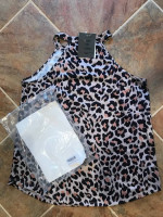 Women’s halter leopard tank top