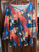Ladies 3XL 3/4 length sleeve pull over top