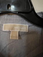 Michael Kors Pinstripe Cold Shoulder Top Size Medium