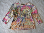 Jane Ashley Casual Lifestyle Colonial Scene All over Printed Top