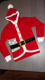 Ugly Christmas sweater (was $50) Holiday Santa women's red top hooded