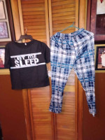 Casual ribbed two pieces set The neck long sleep crop top and pants