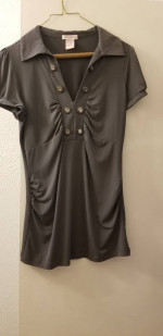Grey Button Top