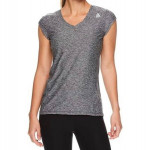 Reebok T-Shirt Women's Small Heather Gray Performance Cap Sleeve Running Top
