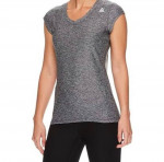 Reebok T-Shirt Women's Small Heather Gray Performance Cap Sleeve Running Top