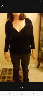 Black Lace Crossover Top