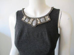 CAbi #508 Dark Gray Rhinestone Bead Embellished Sleeveless Top Tank 4