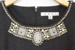 CAbi #508 Dark Gray Rhinestone Bead Embellished Sleeveless Top Tank 4