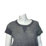 BCBG MAXAZRIA Womens Size Med Grey V-Back Criss-cross Athletic Sweater Shirt Top