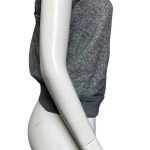 BCBG MAXAZRIA Womens Size Med Grey V-Back Criss-cross Athletic Sweater Shirt Top