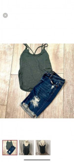 Hunter green spaghetti strap top
