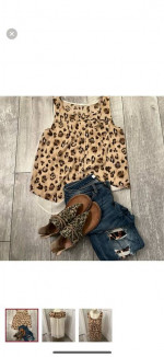 Edge animal print sleeveless top