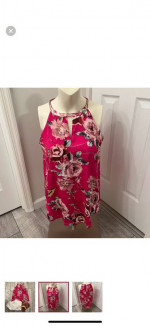 Ava pink sleeveless floral top