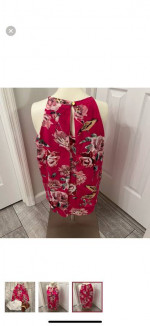 Ava pink sleeveless floral top