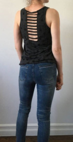 Palm Tree Sleeveless Top Open Back