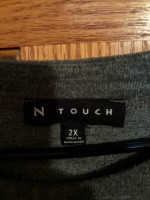 N Touch Green Women Plus Top 2x