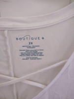 Boutique + plus size 2X white top