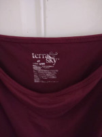 Terra & Sky Plus Size 4X burgundy top