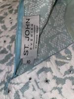 St. John Evening Top - Shimmery Lacey Lt Blue w/Crystals & Sequins