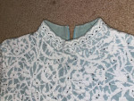 St. John Evening Top - Shimmery Lacey Lt Blue w/Crystals & Sequins