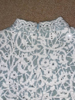 St. John Evening Top - Shimmery Lacey Lt Blue w/Crystals & Sequins