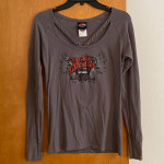 Harley Davidson Sauk Prairie Knit Shirt ♦ Women's Size Medium Gray Top