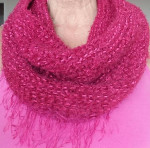 Hand knitted cowl neck scarf/tube top
