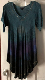 flowy dark green/purple tunic top