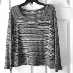 MEDIUM Splendid Black White Striped Lightweight Thin Top (Retail $168)