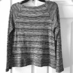 MEDIUM Splendid Black White Striped Lightweight Thin Top (Retail $168)
