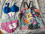 bundle of girls size: bra small 34, panties 8,top size XSmall