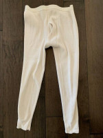 Men's Winter Thermal Base Layer Top & Bottom Set, Lg / Med 100% Cotton