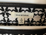 Max Studio Size Small Black White Print 3/4 Ruffle Sleeve Top
