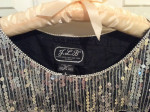 Vintage Silver and Black short sleeve sequin top size Large